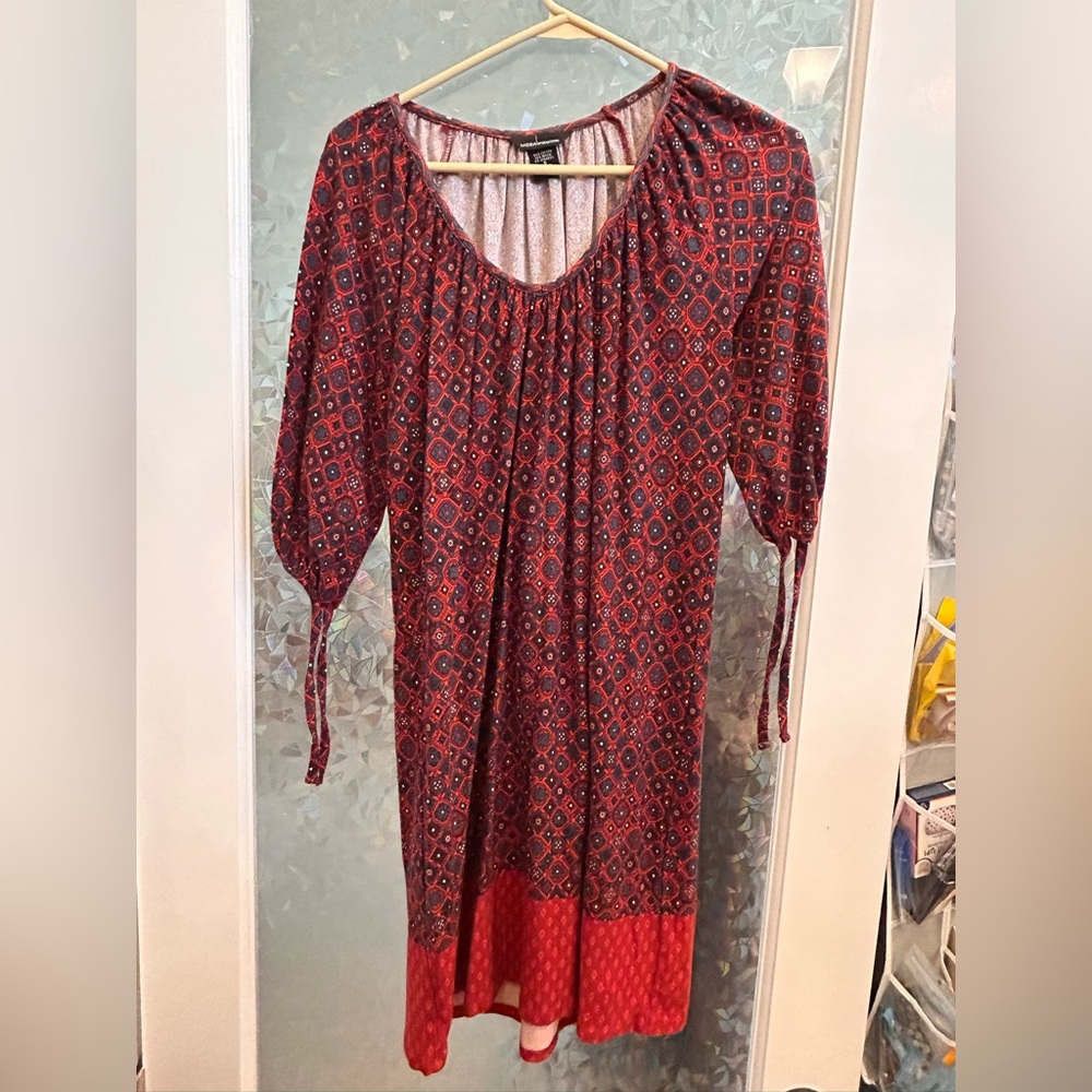 Moda International Red and Black Geometric Dress B3